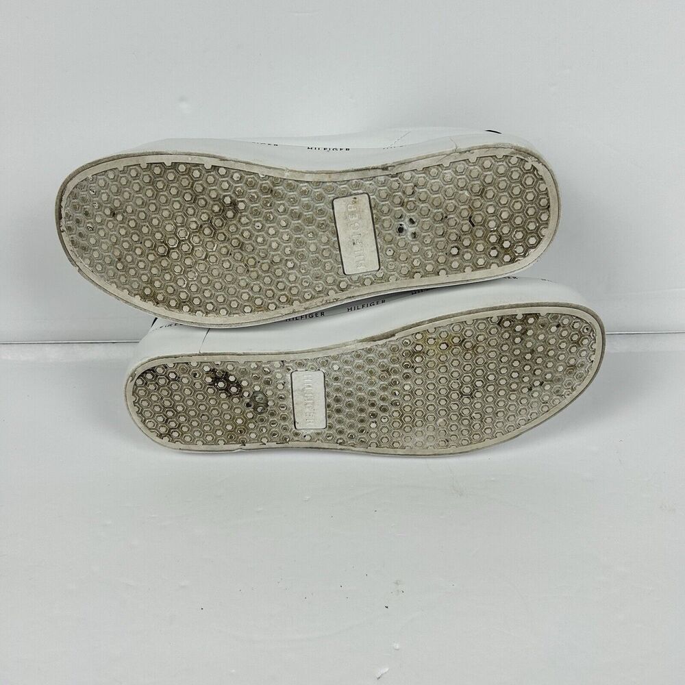 Tommy Hilfiger Henissly 8.5 M Faux Leather Low Top Sneaker White Shoes Logo - Picture 7 of 9